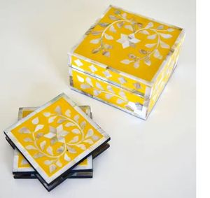 Résine époxy standard et sous-verres ronds et carrés en bois avec résine faite main de style cadeau attrayant - Product Image 5