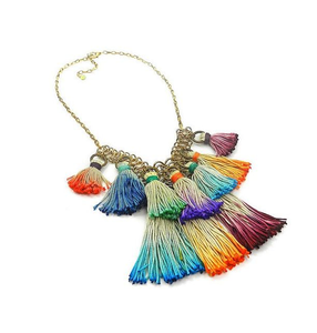 Collar bohemio de moda para niña collar de forma redonda de color natural pulido brillante de tamaño mediano a la venta - Product Image 4