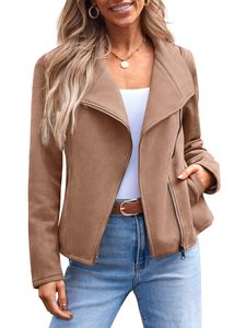Veste en cuir véritable pour femmes à col montant, respirante, imperméable, écologique, vêtements d'automne et d'hiver, vente en gros - Product Image 6