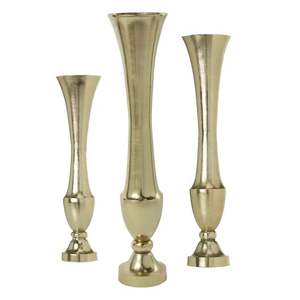 Vase en aluminium doré pour décoration de mariage, nouveau style, vase à fleurs minimaliste en métal pour la décoration de la maison et du jardin - Product Image 1