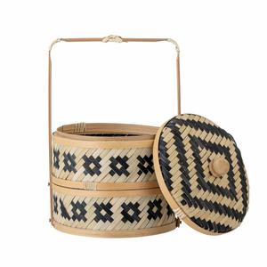 Panier en bambou noir avec poignée carrée pratique du Vietnam - Product Image 4