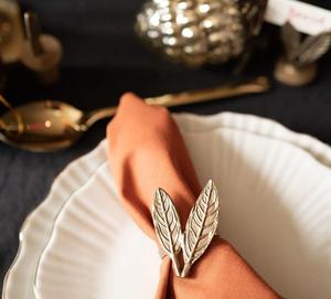 Wholesale Royal Napkin <b>Ring</b> with Luxury Gold Leaf Design Engraved Tableware Decorative Accessories for Weddings and Tables - Product Image 3