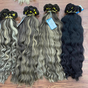 Los mejores peinados, punta de queratina, punta en U, extensiones de cabello humano, sin caída, sin enredos - Product Image 2