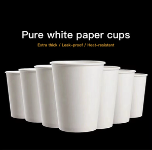 Vasos de papel blancos puros - Product Image 2