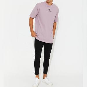 T-shirt uni en coton à épaules tombantes, style sportif, streetwear, hip-hop, taille régulière, vente en gros - Product Image 3