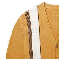 Suéter Cárdigan de Punto Casual para Mujer, 100% Algodón, Transpirable, Cuello en V, Manga Larga, Color Sólido, Sin Cierre, con Logotipo Frontal