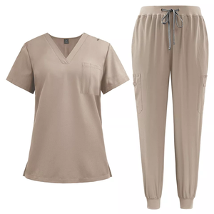 Scrubs Médecin Personnalisables Haute Qualité 60% Coton 40% Polyester Scrub Infirmières Col V avec Poches Logo Brodé Option XS-5XL - Product Image 6