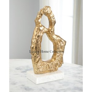 Forme de feuille couleur argent Designer Look fantaisie Sculpture décorative et autre Statue de bureau Designer minimaliste Look à bas prix - Product Image 6