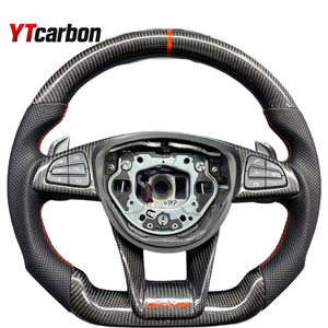 Volant en cuir et fibre de carbone YTcarbon pour W205, compatible avec les modèles W212, W463, W222, C180, C200, <span class=keywords><strong>C250</strong></span>, C300, C43/C63 AMG - Product Image 3