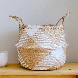 Cesta de almacenamiento plegable de algas marinas ecológica de primera elección, precios al por mayor, cestas de hierba de mar hechas a mano - Product Image 5