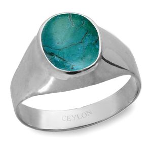 NOVAMART Fine Certified Natural <b>Turquoise</b> Firoza Gemstone <b>Rings</b> for Everyday Wear Wholesale Export - Product Image 1