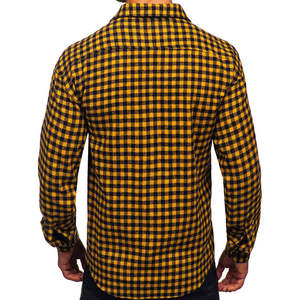 Top Trendy <b>Men</b> Plaid Flannel <b>Shirts</b> Corduroy Collar Quiet Lining 100% Cotton Loose Fit Heavyweight Knitted Outdoor Wear - Product Image 2