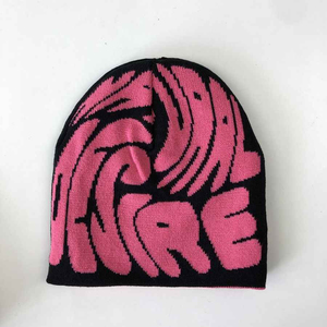 Service OEM avec lettre Jacquard tricoté personnalisé votre logo Bonnet en jacquard de sport à revers Mode Hiver Bonnet en jacquard - Product Image 1