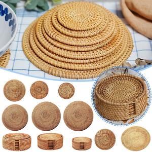 Juegos de mimbre al por mayor posavasos productos hechos a mano accesorios de decoración de mesa de boda ÁNGULO - Product Image 4