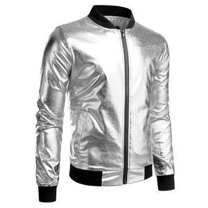 Blouson Bomber Homme Slim Fit en Toile Imperméable Écologique Streetwear avec Fermeture Éclair et Logo Personnalisé sur le Devant, Taille Élastique - Product Image 3