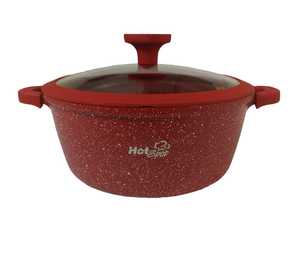 Ultra Z600 Red Marbled <b>Non</b> <b>Stick</b> Pot 24 cm - Product Image 1