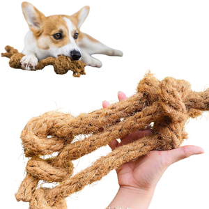 Jouet à mâcher naturel en corde de coco avec balle Jouet biodégradable pour chien en fibre de noix de coco - Product Image 1