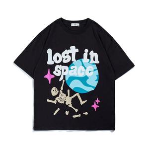 เสื้อยืดพิมพ์ลายพัฟฟ์ แขนสั้น ผ้าฝ้าย 100% ทรงหลวม ใส่สบาย ดีไซน์ทันสมัย สำหรับผู้ชาย - Product Image 2