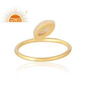 Latest Selling 925 Sterling <b>Silver</b> 18K Gold Plated Natural Ethiopian <b>Opal</b> Gemstone <b>Ring</b> Demi Fine Jewelry Manufacturer - Product Image 2