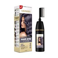 Tinte de Cabello Permanente a Base de Hierbas, Fácil de Usar, Sin Amoníaco, en Crema, con Peine Aplicador, Cubre las Canas, Color Duradero, OEM