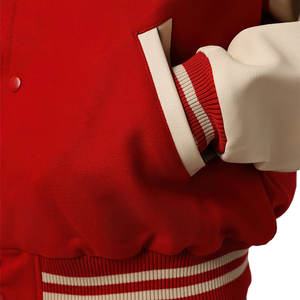 Logotipo personalizado OEM Varsity Jacket-Lana/Poliéster Shell Streetwear Estilo Botones cubiertos Invierno Hombres Secado rápido Transpirable - Product Image 5
