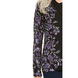 Cardigan Viola con Stampa Floreale e Bottoni per Donna di Karen Scott, Taglia Piccola, Elemento Floreale alla Moda - Product Image 3