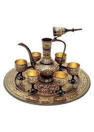 ชุดน้ำชาและกาแฟหรูหราทำจากทองเหลืองแกะสลักจากญี่ปุ่น - Product Image 3