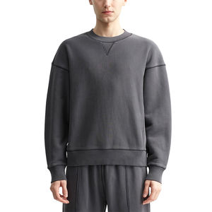 Sweat-shirts pour hommes de taille plus, coupe ample, respirants, fabriqués en usine OEM, avec des motifs brodés personnalisés, col en V, étiquette de soin personnalisée - Product Image 3