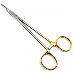 Soporte de aguja dental Abrazadera de mosquito de acero inoxidable Soporte de aguja para mascotas con diseño dentado Fórceps quirúrgicos Instrumento Base TC - Product Image 6