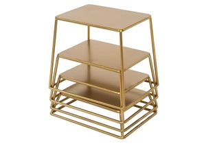 Soportes modernos de servicio de metal en tono latón para herramientas de pastel de eventos de fiesta en casa-Exhibición de cupcakes de mesa Venta al por menor del fabricante - Product Image 5