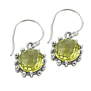 Boucles d'oreilles pendantes et clous en argent 925 avec pierre précieuse en quartz citrine, bijoux tendance pour femmes, cadeau pour fiançailles, placage or rose - Product Image 3