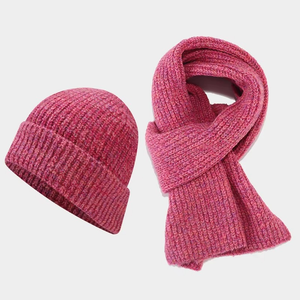 New Arrival Acrylic <b>Knitted</b> Winter Set for Adult 2-Piece Set Beanie <b>Scarf</b> for Daily Outdoor Wear Women Men Custom Logo Jacquard - Product Image 4