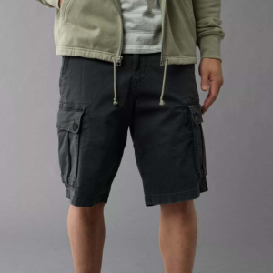 Pantalones cortos Cargo holgados de moda para hombres Cintura ajustable Relax Fit Material de algodón Ideal para trajes diarios - Product Image 6