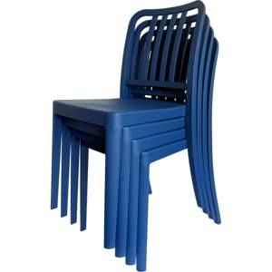 Juego de 4 Sillas de Comedor Modernas de PP con Respaldo Vertical, Apilables, para Uso en Interiores y Exteriores, Múltiples Opciones de Color - Product Image 2