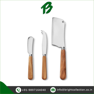 Grossiste en acier inoxydable de qualité supérieure manche en bois couteau à fromage ensemble de couverts pour hôtel et mariage - Product Image 2
