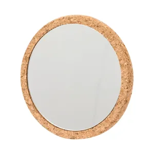 Specchio in Sughero Zirel, Gadget Promozionale Ecologico con Funzione Riflettente - Product Image 1