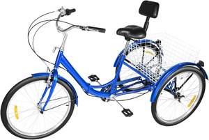 Triciclo Plegable para Adultos de 24 Pulgadas, 7 Velocidades, Bicicleta de 3 Ruedas, con Canasta de Carga, Capacidad de 95 kg, el Mejor Marco - Product Image 3