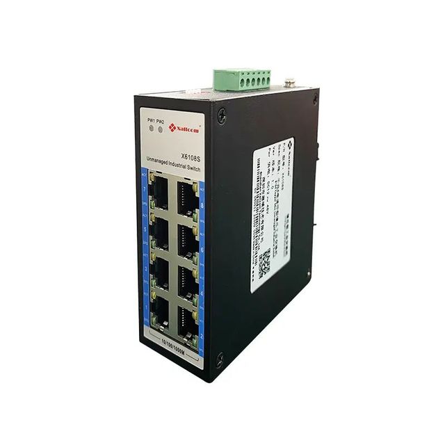 Xallcom X6108S 8 RJ45 Port Smart Industrial Ethernet Switch 10G Capacity 10/100/1000Mbps CE RoHS FCC Certified Good Price