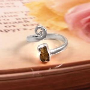 Bague en argent sterling 925 Boho éternité Vermeil réglage de lunette classique bijoux fins personnalisés avec pierre brute pour fête d'anniversaire - Product Image 3