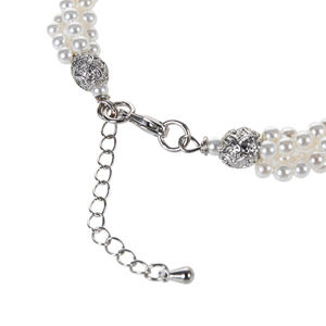 Pulsera WENCHI para Mujer, Compromiso, 4 Hileras de Perlas de Agua Dulce Naturalmente Retorcidas, Plata 925, Forma Redonda, Blanca, Moderna - Product Image 2