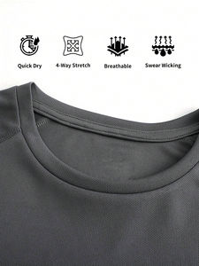 ชุดวิ่งผ้าคอตตอนโพลีเอสเตอร์สำหรับผู้ชายสวมใส่สบายที่สุดวัสดุที่มีน้ำหนักเบาดูดซับความชื้นได้คุณภาพสูงและระบายอากาศได้ดี - Product Image 5