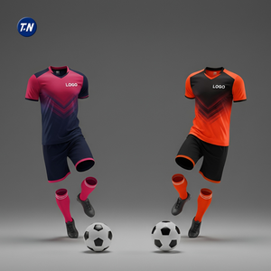 Maillot de football à col en V, extensible dans les quatre sens, design audacieux pour les fans/joueurs, événements promotionnels - Manches courtes, 100% polyester, unisexe, OEM - Product Image 1
