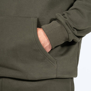 Sweat à capuche pour homme personnalisé en gros, lourd, épais, à capuche, poche kangourou, décontracté, uni, ample, sweat à capuche d'hiver pour homme sans fermeture éclair - Product Image 4