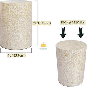 Exquisito DISEÑO FABRICACIÓN Natural madre de perla taburete estilo bohemio MOP mesa de centro Muebles al por mayor hecho a mano - Product Image 3