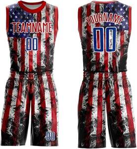 ชุดกีฬาบาสเก็ตบอลคอกลมระบายอากาศได้ชุดเสื้อผ้าพิมพ์ชื่อทีมสำหรับเครื่องแบบกีฬาฤดูร้อน - Product Image 1