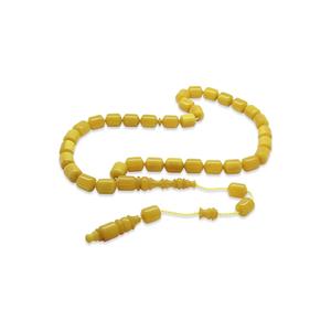 Capsule sistematiche taglio giallo e bianco strizzato perline di preghiera ambra, ogni perlina con sapiente fattura - Product Image 1