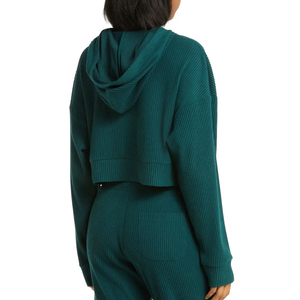 Sudadera con capucha corta exclusiva para mujer, sudadera recortada cómoda para yoga y gimnasio, sudaderas cortas con estilo, servicio OEM - Product Image 2