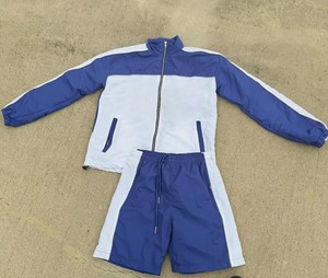 Conjunto de 2 Piezas de Chaqueta Cortavientos Moderna y Elegante para Hombre con Chaqueta de Cuello Alto y Pantalones Cortos con Cordón para Viajes y Actividades Deportivas - Product Image 3