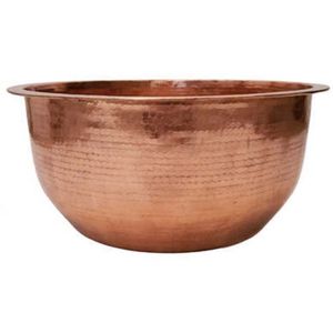 Bol en cuivre de forme ronde fabriqué à la main de qualité supérieure avec finition martelée pour une utilisation en cuisine pour l'exportation mondiale - Product Image 1