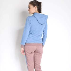 Conjunto de chándal con capucha y cremallera de bloque de Color sólido para mujer, conjunto de joggers de invierno de secado rápido, ropa deportiva informal para gimnasio y Yoga, venta al por mayor - Product Image 5